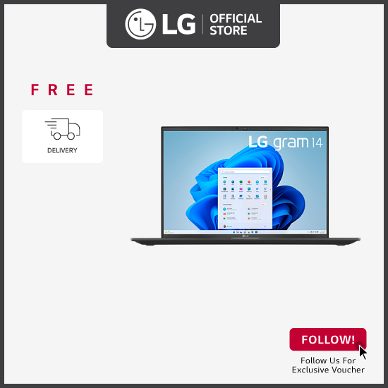 LG 14Z90R 14.0" gram laptop with 13th Gen Intel® Core™ i7 Processor, 16GB RAM / 512GB SSD + Free Delivery + Free Cleaning Kit Set* Worth $24.90